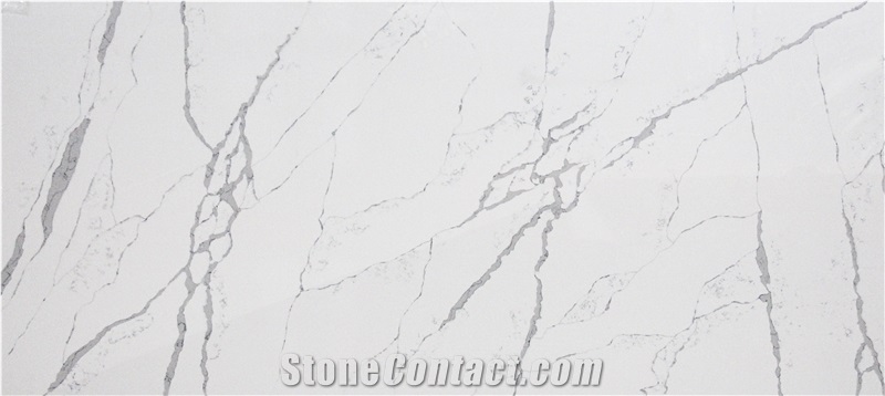 V181 White Quartz with Marble Vein , Quartz Tiles & Slabs , Floor Covering Tiles, Quartz Wall Covering Tiles,Quartz Skirting